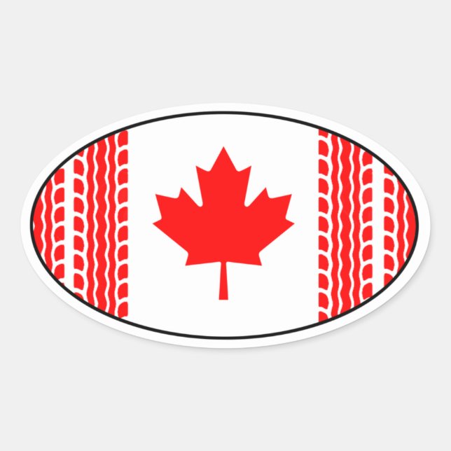 Sticker Ovale Canada Drapeau Feuille d'érable Solidarité Camion  (Devant)