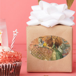 Sticker Ovale Capricorn Femme Chèvre Whimsical Amusant