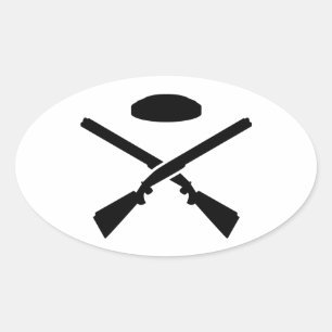 Sticker Ovale Captures croisées de tir de fusils