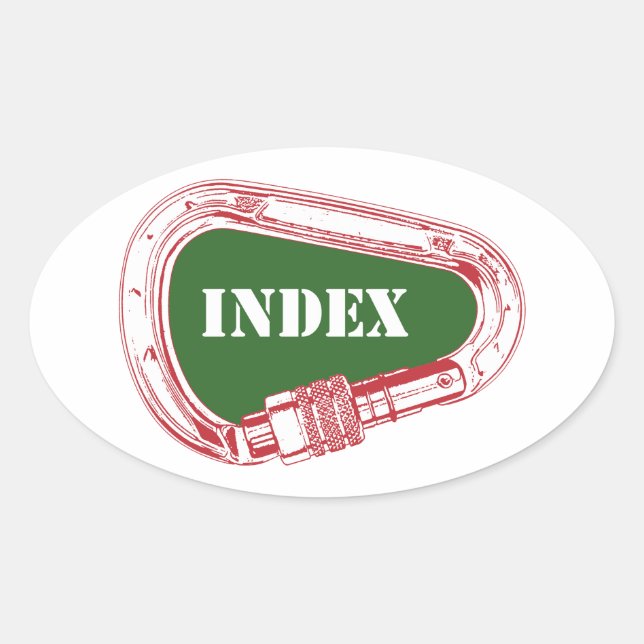 Sticker Ovale Carabiner d'Escalade d'index (Devant)