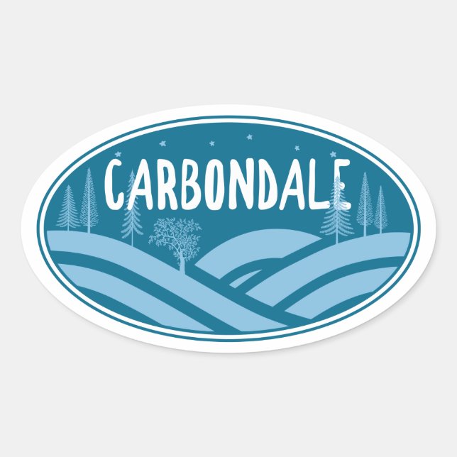Sticker Ovale Carbondale Colorado Extérieur (Devant)