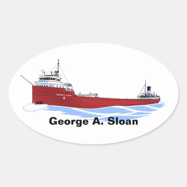Sticker Ovale cargo des Grands Lacs George A. Sloan, pont droit (Devant)
