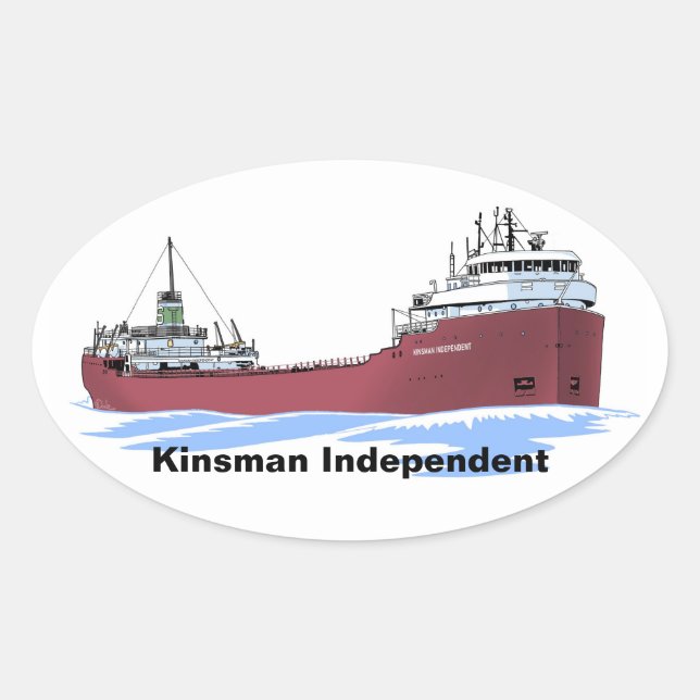 Sticker Ovale cargo des Grands Lacs Kinsman Independent (Devant)