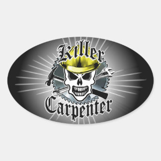 Sticker Ovale Carpenter le crâne : Tueur Carpenter