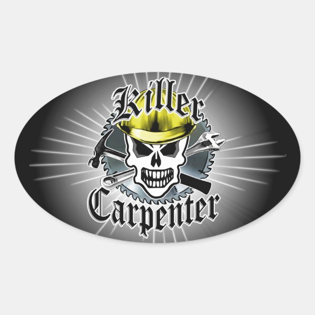 Sticker Ovale Carpenter le crâne : Tueur Carpenter (Devant)