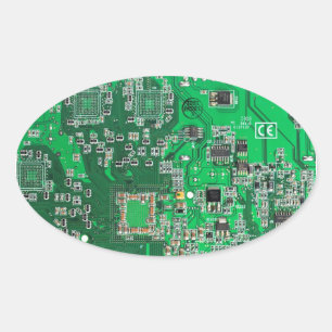 Sticker Ovale Carte circuit imprimé circuit vert PCB
