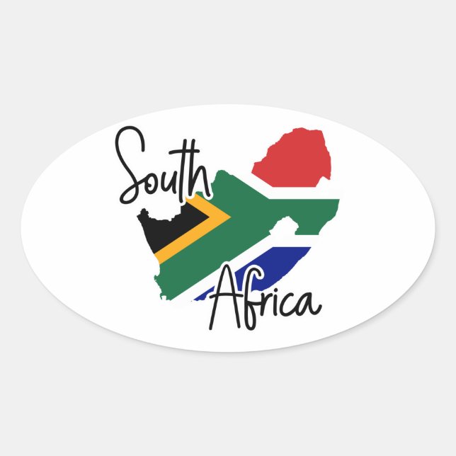Sticker Ovale Carte de l'Afrique du Sud (Devant)