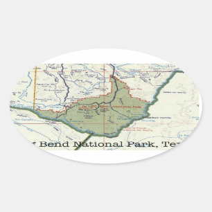 Sticker Ovale Carte du parc national Big Bend