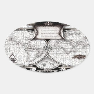 Sticker Ovale Carte Magellan