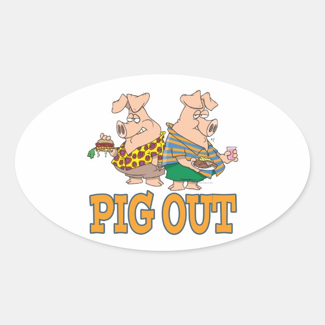 STICKER OVALE CARTOUCHE ALIMENTAIRE DE PORC (Devant)
