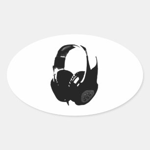 Sticker Ovale Casque Pop Art
