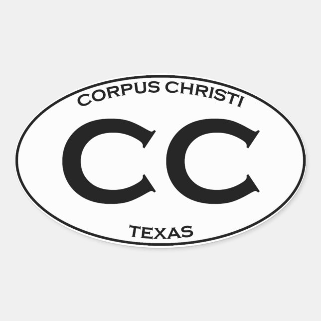 Sticker Ovale CC - Corpus Christi Texas (Devant)