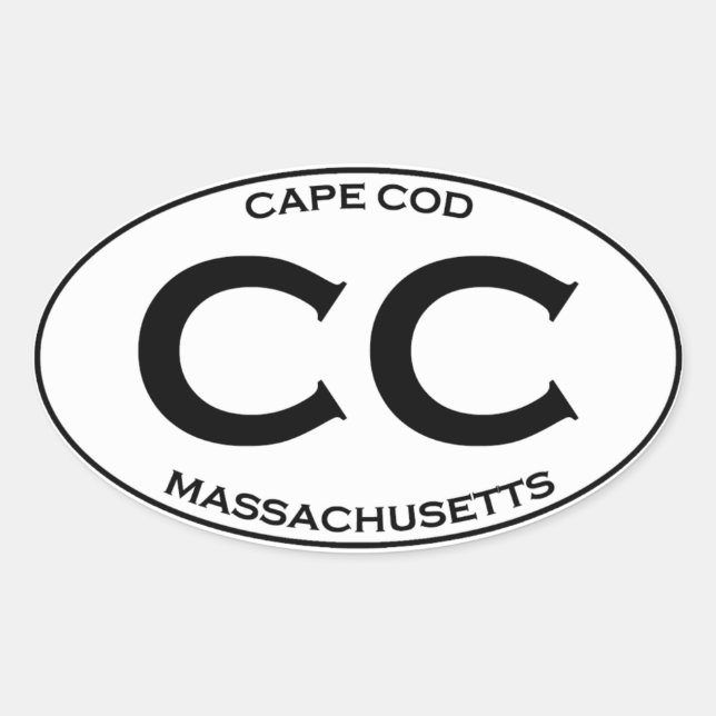 Sticker Ovale CC - Massachusetts Cape Cod (Devant)