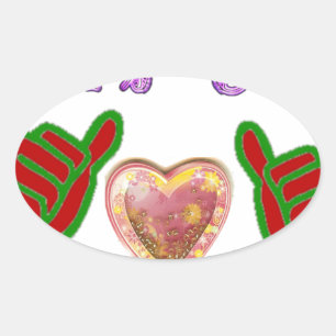 Sticker Ovale Ce type adore les grands cadeaux d'art Imprimer