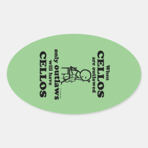 Sticker Ovale Cellos interdit l'autocollant ovale