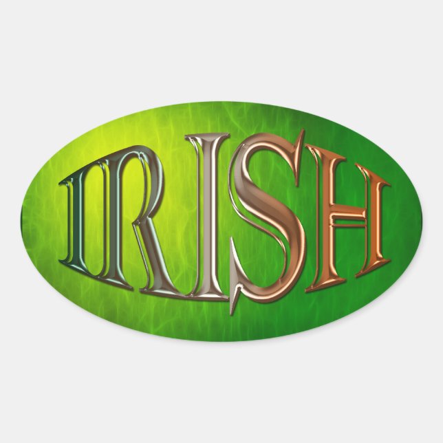 Sticker Ovale CELTIC CLASSIQUE Collection Drapeau Irlandais (Devant)