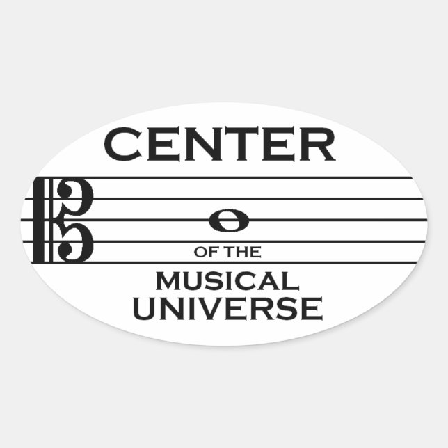 Sticker Ovale Centre de l'Univers Musical Alto Clef Design (Devant)