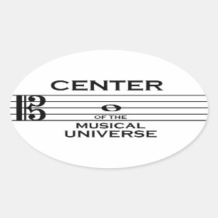 Sticker Ovale Centre de l'Univers Musical Alto Clef Design