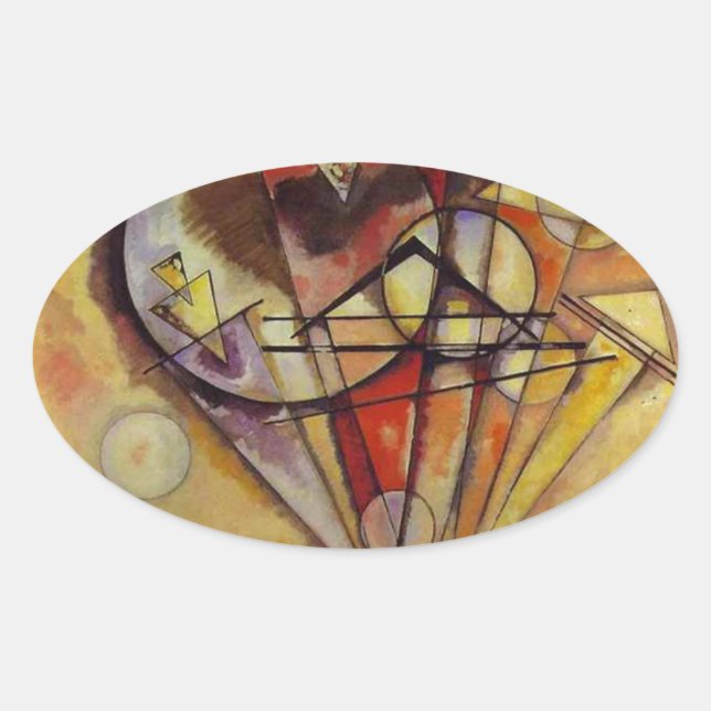 Sticker Ovale Cercles Abstraits Kandinsky (Devant)