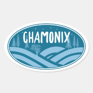 Sticker Ovale Chamonix France Extérieur