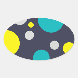 Sticker Ovale Chanceux bulles colorées