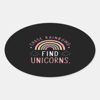 Sticker Ovale Chase Rainbows Trouver des licornes