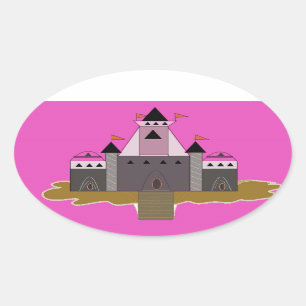 Sticker Ovale Château de la Princesse Rose