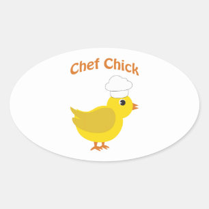 Sticker Ovale Chef Chick