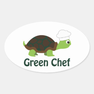 Sticker Ovale Chef vert