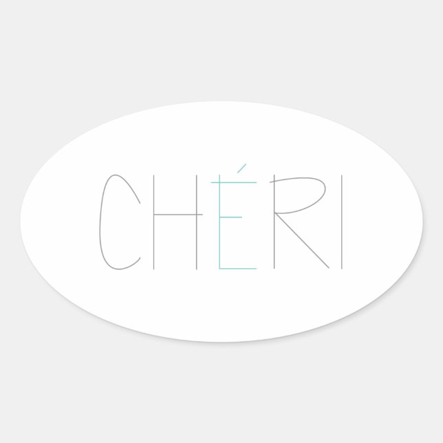 STICKER OVALE CHERI (Devant)