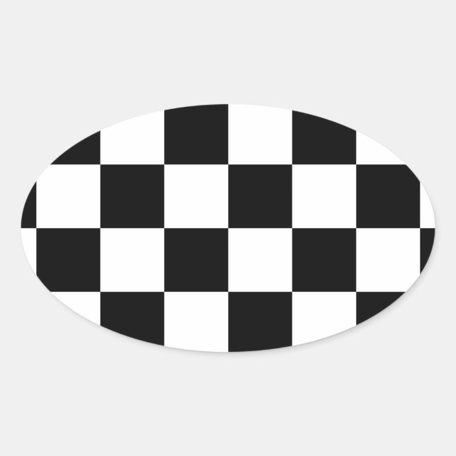 Sticker Ovale Chessboard (Devant)