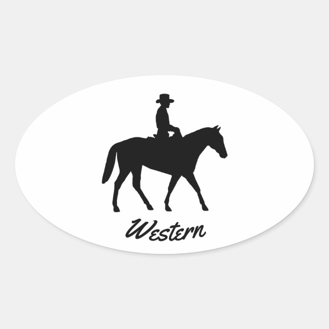 Sticker Ovale Cheval de l'Ouest (Devant)