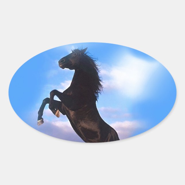 Sticker Ovale Cheval d'élevage (Devant)