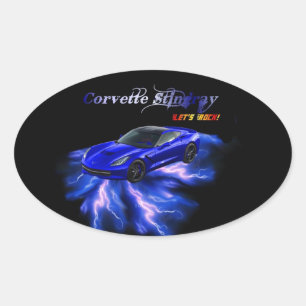 Sticker Ovale Chevy : Corvette Stingray 2013