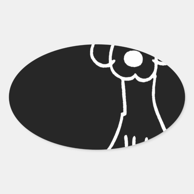 Sticker Ovale Chien de chien animal Abstrait (Devant)