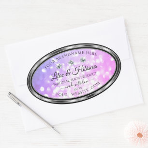 Sticker Ovale Chimmery rose violet Parties scintillant produit É