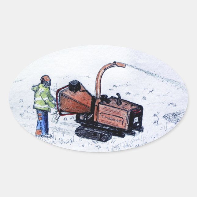 Sticker Ovale Chipper de Timberwood (Devant)