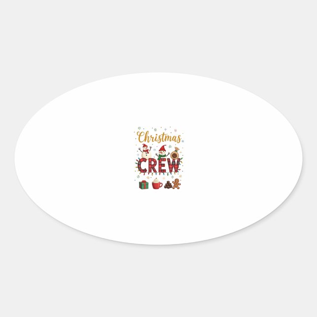 Sticker Ovale Christmas Crew (1) (Devant)