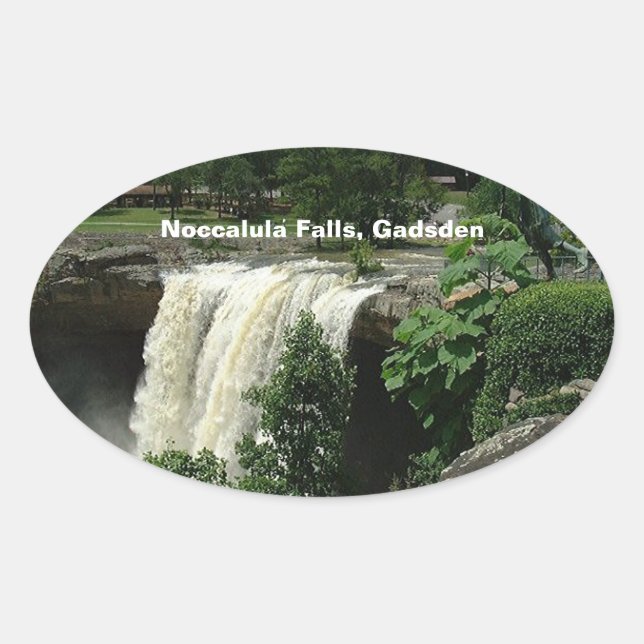 Sticker Ovale Chutes Noccalula, Gadsden, Alabama (Devant)