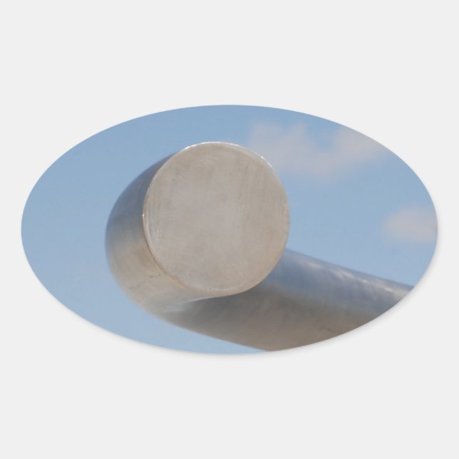 Sticker Ovale Ciel bleu métallique (Devant)