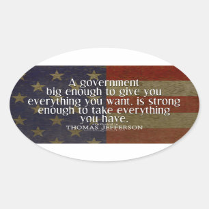 Sticker Ovale Citation de Jefferson sur le grand gouvernement