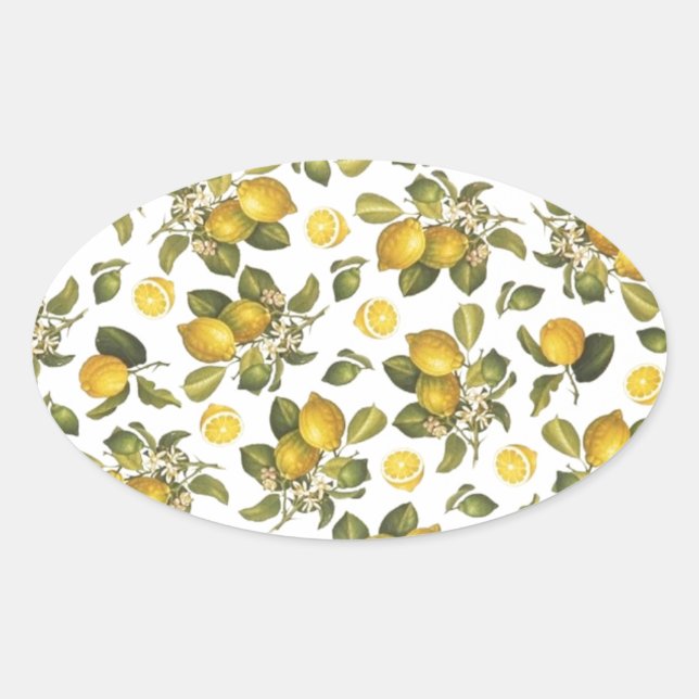 Sticker Ovale Citron vintage (Devant)