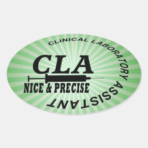 STICKER OVALE CLA SLOGAN - AGRÉABLE ET PRÉCIS ! LABORATOIRE