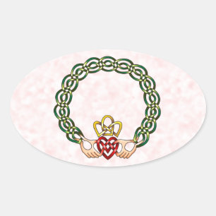 Sticker Ovale Claddagh