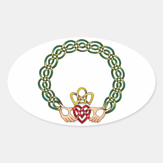 Sticker Ovale Claddagh