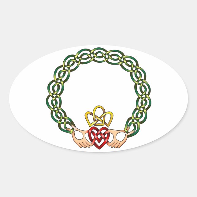 Sticker Ovale Claddagh (Devant)