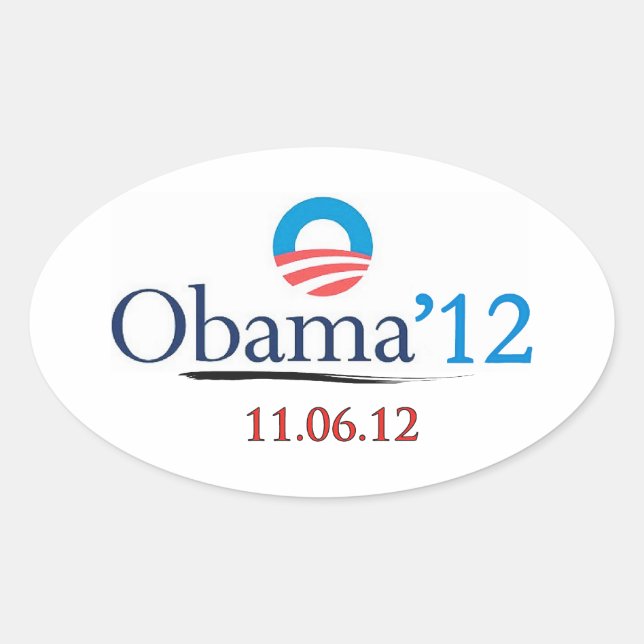 Sticker ovale classique Obama 2012 (Devant)