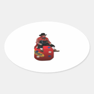 Sticker Ovale Clowns de rodéo