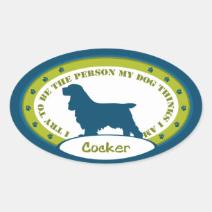 STICKER OVALE COCKER SPANIEL