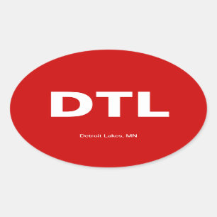 Sticker Ovale Code d'aéroport - lacs detroit, Minnesota
